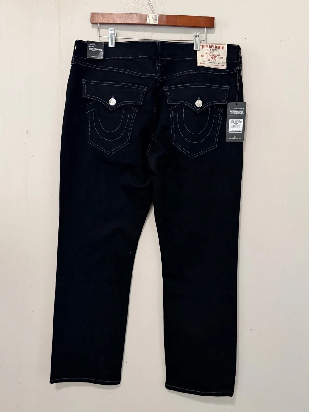 True Religion Men’s Ricky Straight Black Classic Jeans